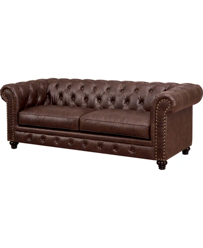 Furniture Of America Agrid Tufted Sofa In Brown