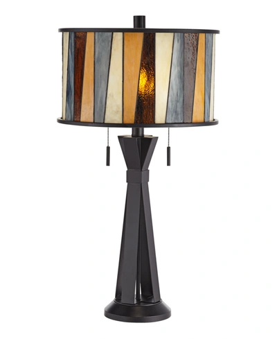 Pacific Coast Table Lamp With Art Glass In Matte Black