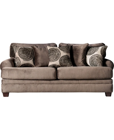 Furniture Of America Beltrand Recessed Arm Sofa In Brown