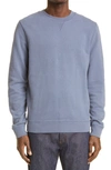 Sunspel Relaxed-fit Crewneck Cotton-jersey Sweatshirt In Blue Slate