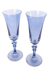 ESTELLE COLORED GLASS SET OF 2 REGAL FLUTES