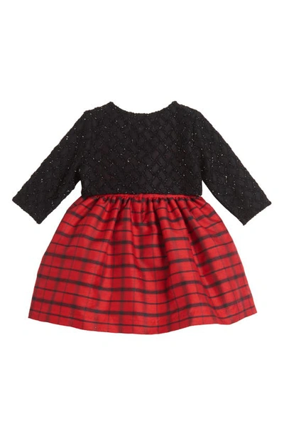 Pippa & Julie Girls' Cardigan Sweater Dress - Little Kid In Red/black