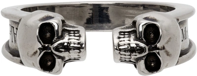 Alexander Mcqueen Skull Burnished Silver-tone Ring