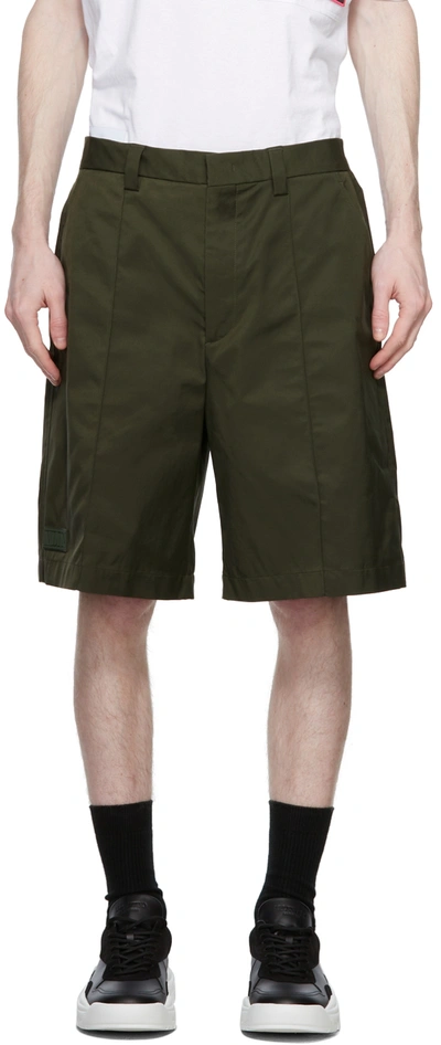 Valentino Relaxed-fit Long-lined Shell Shorts In Olive