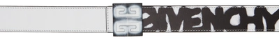 Givenchy X Chito Graffiti Tag 4g Buckle Leather Reversible Belt In Black/ White