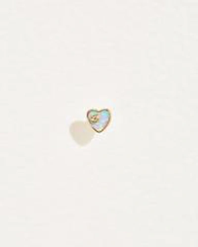 Pamela Love Piercing Heart Diamond Stud In Gold/blue