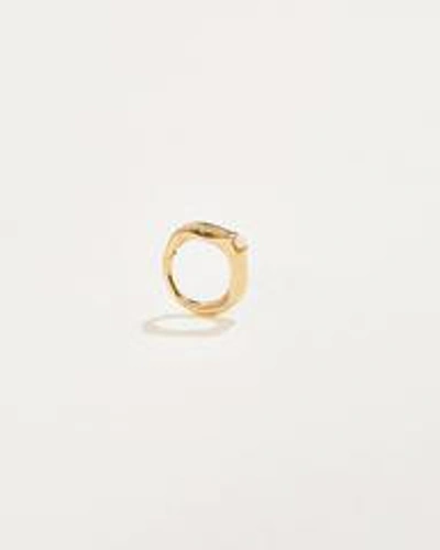 Pamela Love Piercing 6mm Floating Opal Huggie In Gold/blue