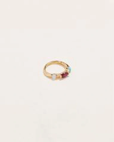 Pamela Love Piercing 8mm Multi Stone Huggie In Gold/red/blue