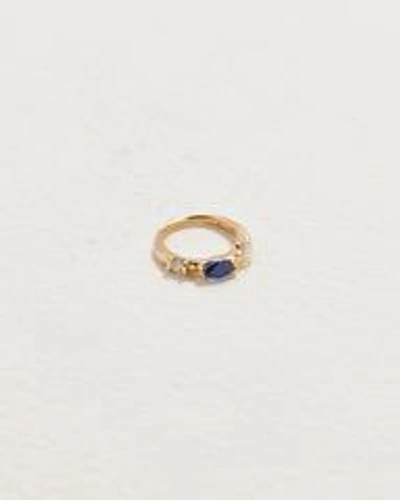 Pamela Love Piercing 8mm Multi Stone Huggie In Gold/blue