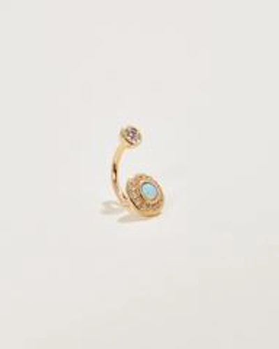 Pamela Love Piercing Pave Gravitation Hook In Gold/blue