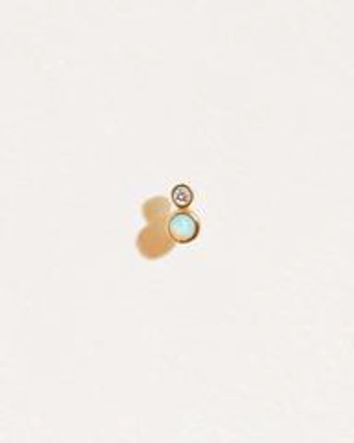 Pamela Love Piercing Double Dot Stud In Gold/blue