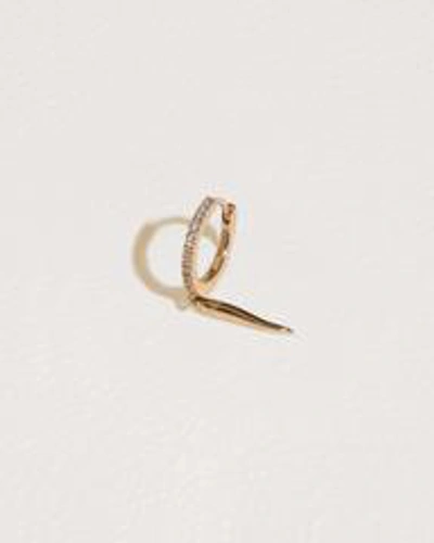 Pamela Love Piercing Italian Horn Pave Huggie In Gold