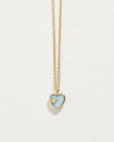 Demi Fine Inlay Heart Pendant In Gold/blue