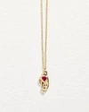 Demi Fine Heart In Hand Pendant In Gold/red