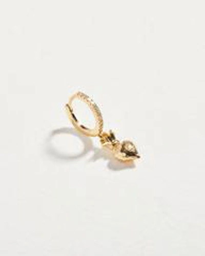 Pamela Love Piercing Sacred Heart Pave Huggie In Gold
