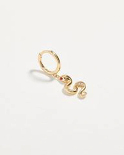 Pamela Love Piercing Serpent Ruby Huggie In Gold/red