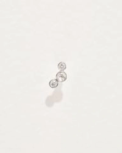 Pamela Love Piercing Bezel Set Crescent Stud In Silver