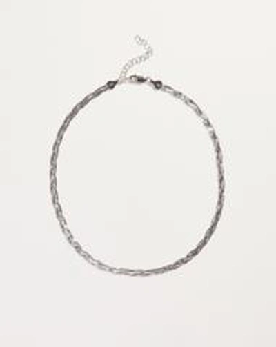 Pamela Love Braided Herringbone Thin Chain In Silver