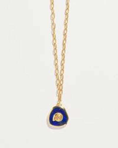 Pamela Love Nautilus Pendant Necklace In Gold/blue