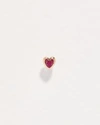 Pamela Love Piercing Ruby Heart Stud In Gold/red