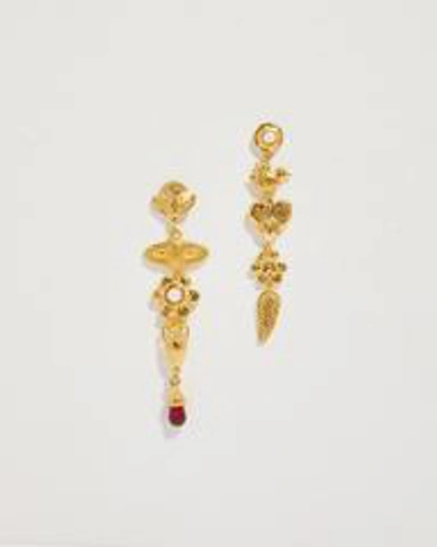 Fashion Clara Earrings In Gold/red/white