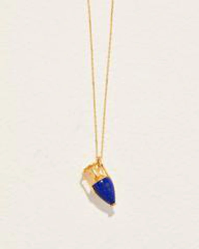 Piercing Inlay Vessel Pendant In Gold/blue