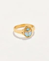 Piercing Inlay Scarab Ring In Gold/blue