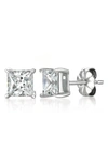 Crislu Cubic Zirconia Stud Earrings In Platinum