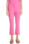 Max Mara Circeo Wool Crepe Cropped Trousers In Fuxia