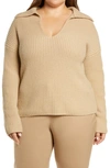 Vince Collared Wool & Cashmere Sweater In Fauna
