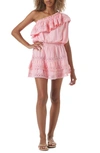 Melissa Odabash Debbie Ruffled One Shoulder Swim Cover-up Dress In Blush