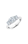 CRISLU 3-STONE CUBIC ZIRCONIA RING