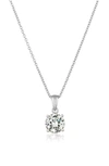 Crislu Cubic Zirconia Pendant Necklace In Platinum