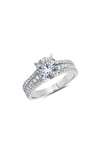 Crislu Cubic Zirconia Stack Ring In Platinum