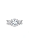 Crislu Cubic Zirconia Halo Stack Ring In Platinum