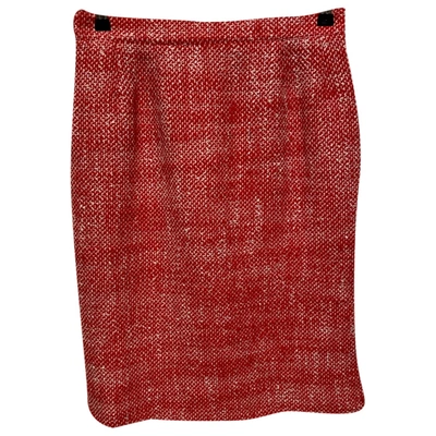 Pre-owned Courrèges Wool Mid-length Skirt In Red