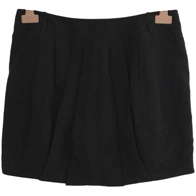 Pre-owned Irfé Linen Mini Skirt In Black
