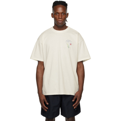 Nike Off-white Logo T-shirt In Pure/signal Blue/lim