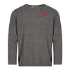 Comme Des Garçons Play Grey Heart Patch Crewneck Sweater In Grey