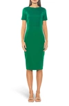 Alexia Admor Scuba Midi Sheath Dress In Green Parakeet