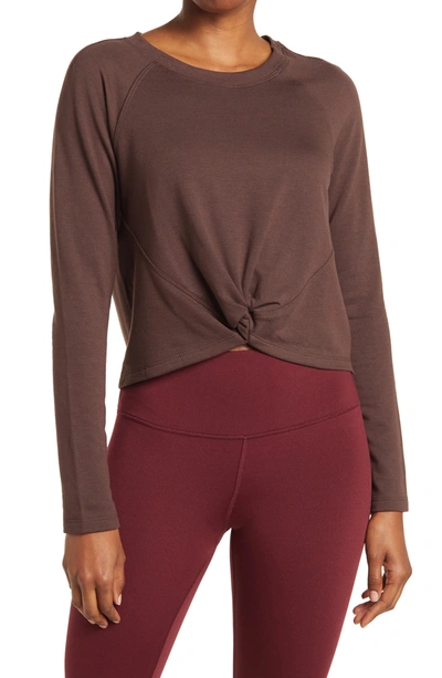 90 Degree By Reflex Terry Brushed High/low Twist Front Top In Java