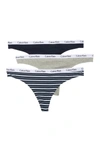 Calvin Klein Logo Assorted Thongs In Uc3 Esk/sl/gh