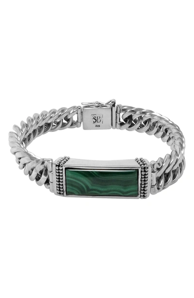 Samuel B. Silver 12.95 Ct. Tw. Malachite Bar Bracelet In Green