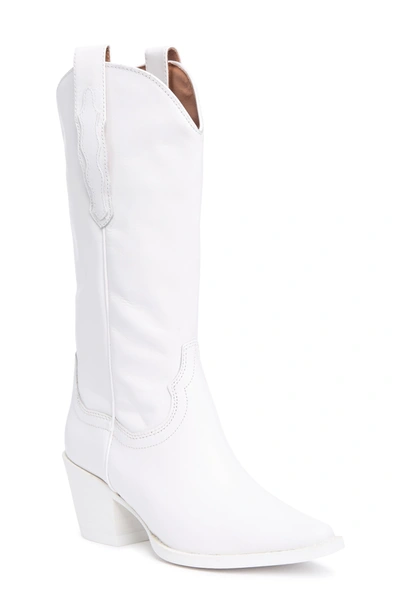 Jeffrey Campbell Floured Western Boot In White Combo