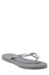 Havaianas Slim Crystal Poem Flip Flop In Z/dnusteel Grey