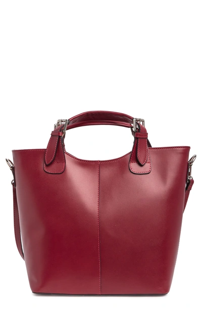 Massimo Castelli Buckle Handle Satchel In Red