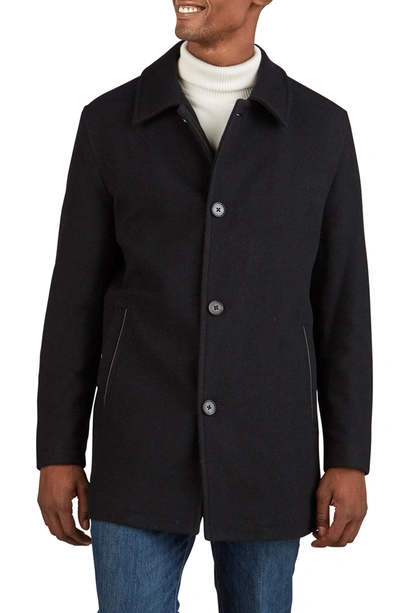 Cole Haan Signature Wool Blend Plush Car Coat In Black