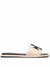 TORY BURCH DOUBLE T LEATHER SANDALS