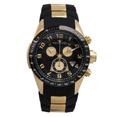 Aquaswiss Men's 43mm Silicone & Stainless Steel Watch In Black/gold