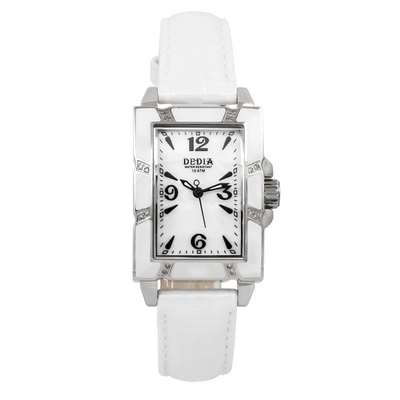 Aquaswiss Lily Leather Strap Watch, 26mm X 44mm In White